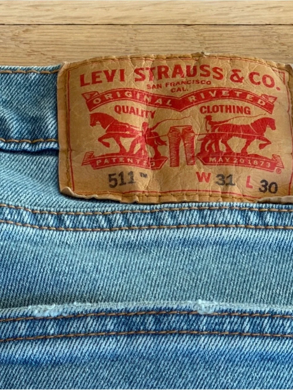 Men's Light Blue Straight Fit Jeans